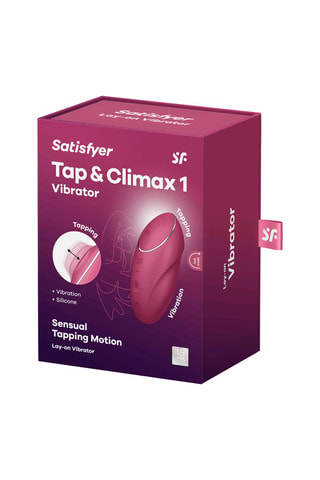 Estimulador clitoriano de aire pulsado recargable Tap & Climax 1 - Burdeos
