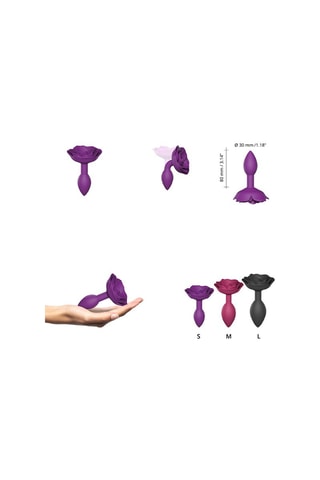 Plug anal Open Roses Talla S - Violeta - 8 cm