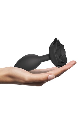 Plug anal Open Roses Talla L - Negro - 8 cm