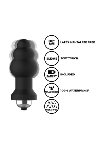 Plug anal Easy Bubble - Negro - 8 cm