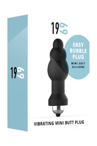 Plug anal Easy Bubble - Negro - 8 cm