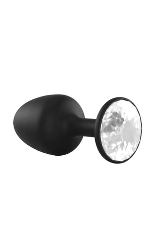 Plug anal Geisha Diamond L - Negro y plateado - 9,5 cm