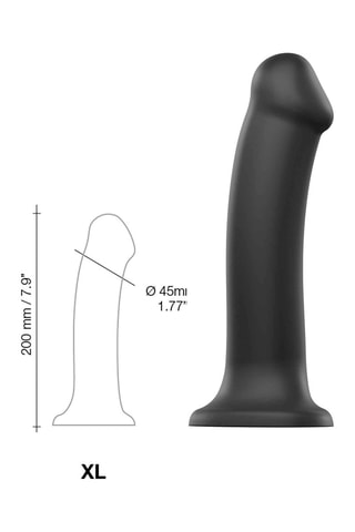 Dildo waterproof - Talla XL - Negro - 20 cm