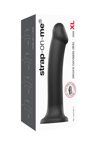 Dildo waterproof - Talla XL - Negro - 20 cm
