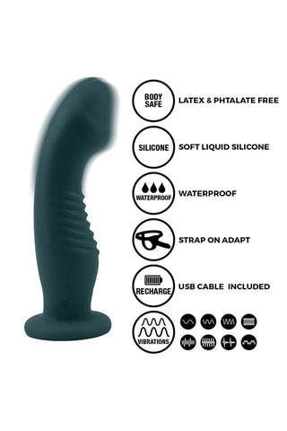 Dildo vibrador waterproof Vibe 2 - Verde - 18 cm