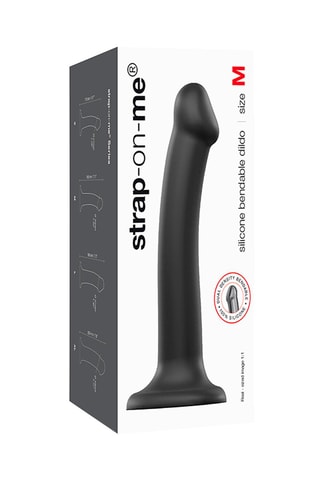Dildo waterproof - Talla M - Negro - 18 cm