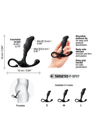 Estimulador de próstata Expert P-S - Negro - 10 cm