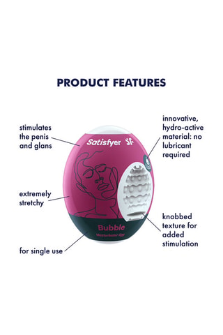 Masturbateur egg unite bubble - Blanc - 60 g