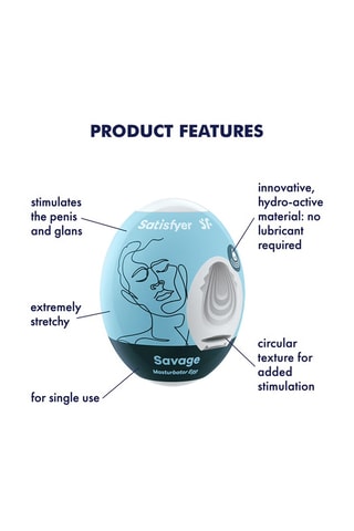 Masturbateur egg unite savage - Blanc - 60 g