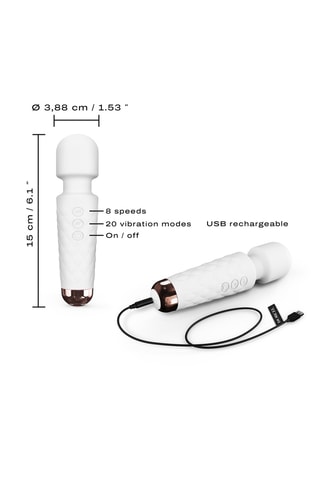 Vibrador mini wand wanderful - Blanco - 15,5 cm