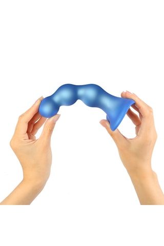 Godemiché dildo plug balls - Taille M - Bleu - 14 cm