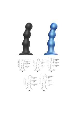 Godemiché dildo plug balls - Taille M - Bleu - 14 cm
