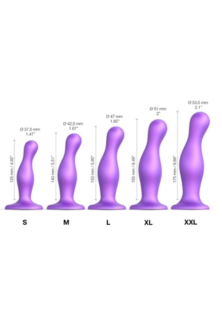 Dildo Plug Curvy - Talla M - Violeta - 14 cm