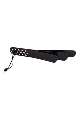 Paddle à 3 lanières en cuir - Noir - 32 cm