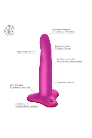 Dildo waterproof limba flex M - Fucsia - 17,5 cm