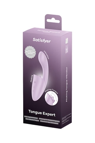 Vibrador rabbit tongue expert - Malva - 8 cm
