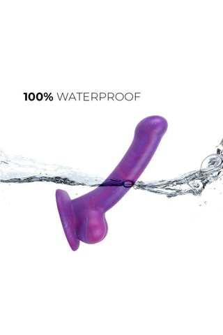 Godemiché waterproof galaxy semi-réaliste - Violet - Taille M - 12,5 cm