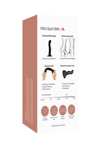 Dildo punto P&G - Talla XL - Negro - 18 cm