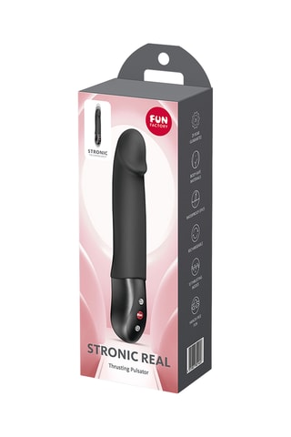 Vibrador vaivén Stronic Real - Negro - 20 cm