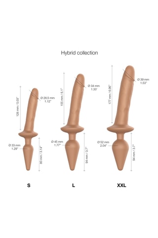 Godemichet réaliste switch plug-in caramel taille L - Beige - 15 cm
