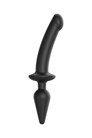 Godemichet plug-in semi-réaliste switch taille L - Noir - 16 cm