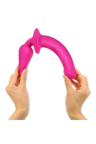 Godemichet plug-in semi-réaliste - Fuchsia taille L - 16 cm