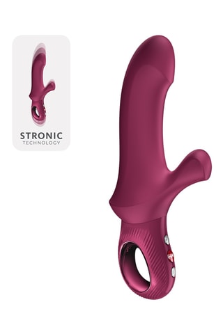 Vibrador rabbit bi stronic curve - Rojo - 22 cm