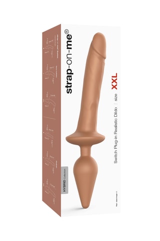 Godemichet réaliste switch plug-in caramel xxl - Beige - 18 cm