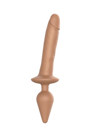 Godemichet réaliste switch plug-in caramel xxl - Beige - 18 cm