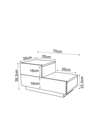 Table de chevet - 70 x 35 x 38 cm