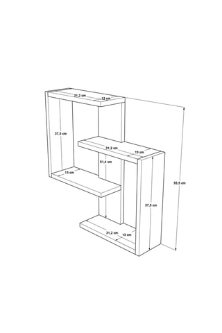 Etagère 3 niveaux - 55,5 x 51,4 x 13 cm