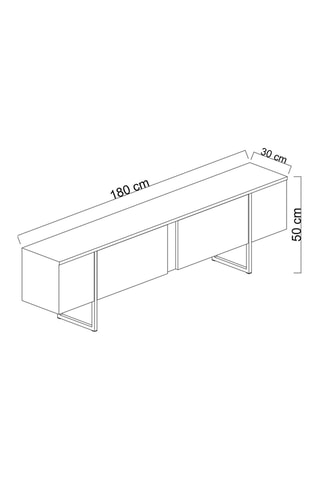 Meuble TV et table basse Luxe Set - 180 x 50 x 30 cm et 90 x 40 x 60 cm