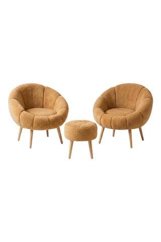 2 fauteuils et 1 pouf Lida
