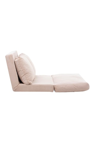 Canapé convertible en hêtre Taida - Crème - 3 places - Revêtement tissu chenille
