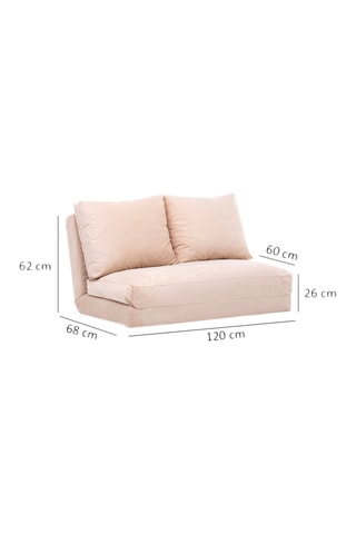 Canapé convertible en hêtre Taida - Crème - 3 places - Revêtement tissu chenille