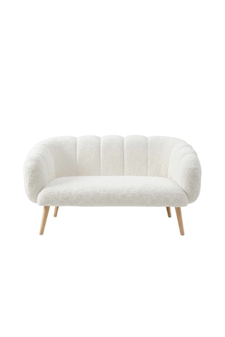 Canapé - 2 places - Blanc - En tissu wellsoft