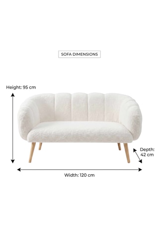 Canapé - 2 places - Blanc - En tissu wellsoft
