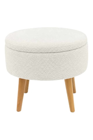Pouf Berlin Wellsoft - Blanc - En tissu structuré