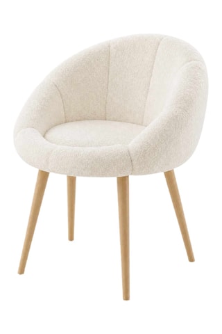 Fauteuil Papatya - Blanc - En tissu bouclette