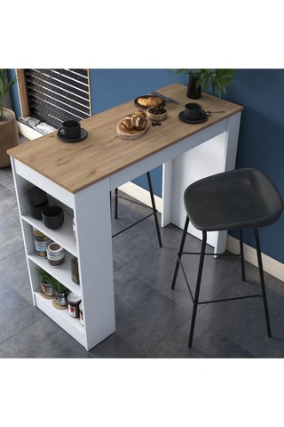 Table haute avec étagère - 120 x 100 x 50 cm