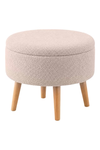 Pouf Berlin Wellsoft - Beige - Tissu bouclette