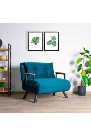 Fauteuil Sando - Bleu canard - Revêtement polyester