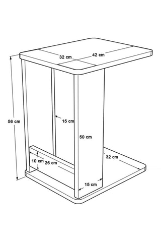 Table d'appoint - 66 x 42 x 32 cm