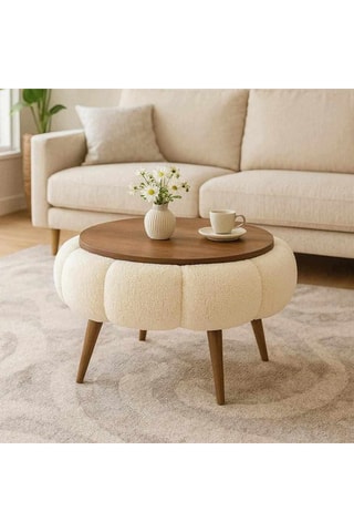 Table basse Papatya - Crème - 60 x 44 cm