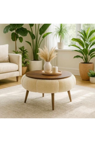 Table basse Papatya - Crème - 60 x 44 cm