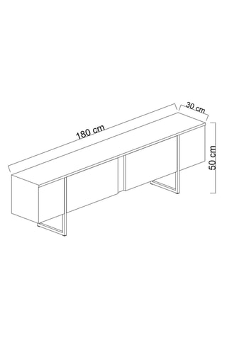 Meuble TV 4 portes Luxe - 180 x 50 x 30 cm