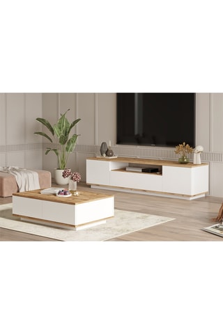 Meuble TV et table basse - 180 x 44,6 x 44,5 cm - 90 x 28,6 x 60 cm