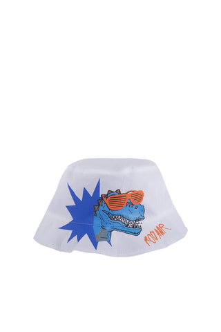 Dubbelzijdig bobhoedje - Wit en Donkerblauw