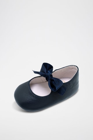 Leren Ballerina's - marineblauw