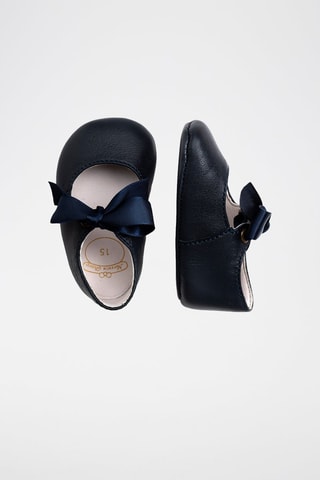 Leren Ballerina's - marineblauw